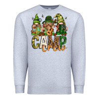 Heather Grey camp crew with gnomies Premium Sweatshirt - texasbilliewilder