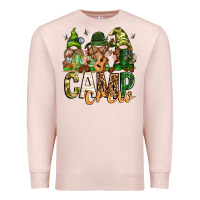 Pale Pink camp crew with gnomies Premium Sweatshirt - texasbilliewilder