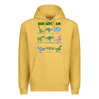 Antique Gold god says i am dinosaurs Premium Hoodie - JahusDesignShop