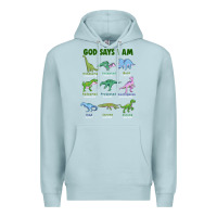 Blue Mist god says i am dinosaurs Premium Hoodie - JahusDesignShop