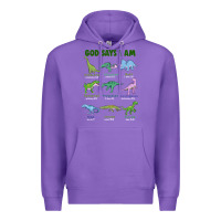 God Says I Am Dinosaurs Premium Hoodie | Teevron