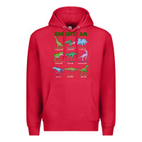 Cardinal god says i am dinosaurs Premium Hoodie - JahusDesignShop