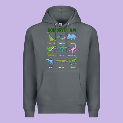 God Says I Am Dinosaurs Premium Hoodie Designed By Jahusdesignshop