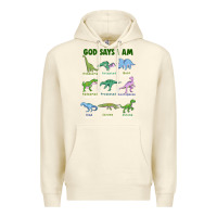 Sandshell god says i am dinosaurs Premium Hoodie - JahusDesignShop