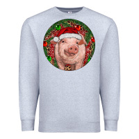 Heather Grey Pig Christmas Premium Sweatshirt - RanaPortraitStore