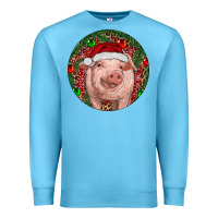 Ocean Blue Pig Christmas Premium Sweatshirt - RanaPortraitStore