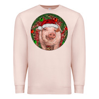 Pale Pink Pig Christmas Premium Sweatshirt - RanaPortraitStore