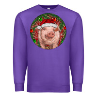 Purple Pig Christmas Premium Sweatshirt - RanaPortraitStore