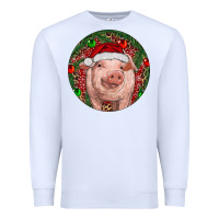White Pig Christmas Premium Sweatshirt - RanaPortraitStore