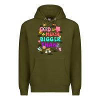 Army Green god is bigger design Premium Hoodie - JahusDesignShop