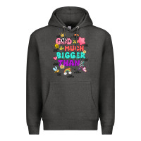 Charcoal Heather god is bigger design Premium Hoodie - JahusDesignShop