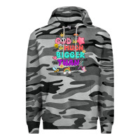 Slate Camo god is bigger design Premium Hoodie - JahusDesignShop