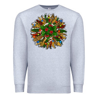 Heather Grey Leopard Christmas Sunflower Premium Sweatshirt - RanaPortraitStore