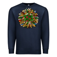 Navy Leopard Christmas Sunflower Premium Sweatshirt - RanaPortraitStore