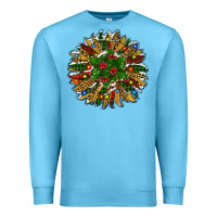Ocean Blue Leopard Christmas Sunflower Premium Sweatshirt - RanaPortraitStore