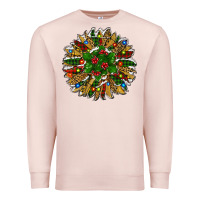 Pale Pink Leopard Christmas Sunflower Premium Sweatshirt - RanaPortraitStore