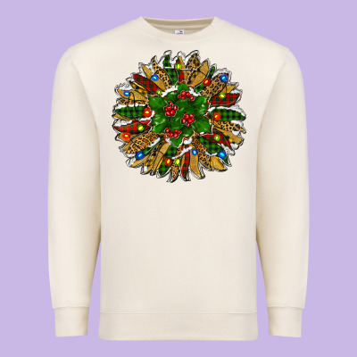 Premium Sweatshirt Leopard Christmas Sunflower