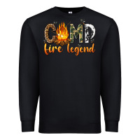 Black camp fire legend with fire Premium Sweatshirt - texasbilliewilder