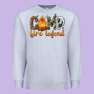 Premium Sweatshirt camp fire legend with fire