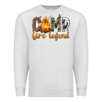 Oatmeal Heather camp fire legend with fire Premium Sweatshirt - texasbilliewilder