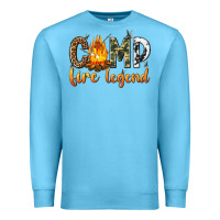 Ocean Blue camp fire legend with fire Premium Sweatshirt - texasbilliewilder