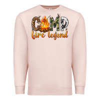 Pale Pink camp fire legend with fire Premium Sweatshirt - texasbilliewilder