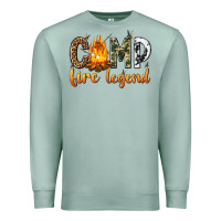 Seafoam camp fire legend with fire Premium Sweatshirt - texasbilliewilder