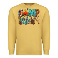 Antique Gold camp life Premium Sweatshirt - texasbilliewilder