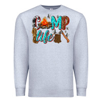 Heather Grey camp life Premium Sweatshirt - texasbilliewilder