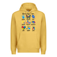 Antique Gold god says i am autism Premium Hoodie - JahusDesignShop
