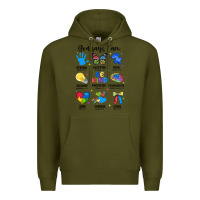 Army Green god says i am autism Premium Hoodie - JahusDesignShop