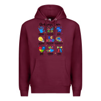 Burgundy god says i am autism Premium Hoodie - JahusDesignShop