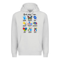 Dove Grey god says i am autism Premium Hoodie - JahusDesignShop
