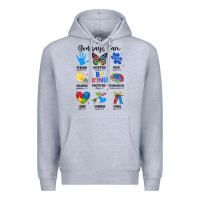 Heather Grey god says i am autism Premium Hoodie - JahusDesignShop