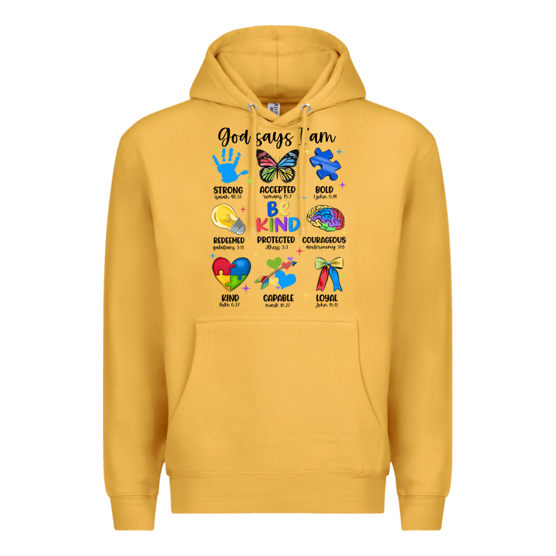 God Says I Am Autism Premium Hoodie by JahusDesignShop | Teevron