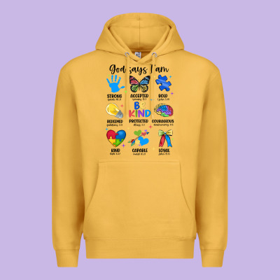 God Says I Am Autism Premium Hoodie Designed By Jahusdesignshop