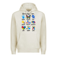 Oatmeal Heather god says i am autism Premium Hoodie - JahusDesignShop