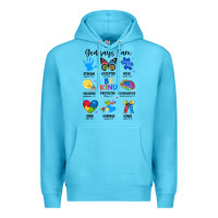 Ocean Blue god says i am autism Premium Hoodie - JahusDesignShop