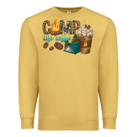 Antique Gold camp life coffee with coffee cup Premium Sweatshirt - texasbilliewilder