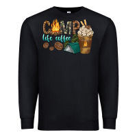 Black camp life coffee with coffee cup Premium Sweatshirt - texasbilliewilder