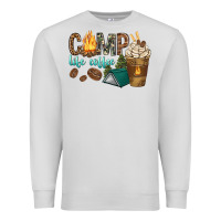 Dove Grey camp life coffee with coffee cup Premium Sweatshirt - texasbilliewilder