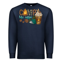 Navy camp life coffee with coffee cup Premium Sweatshirt - texasbilliewilder