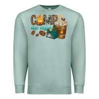 Seafoam camp life coffee with coffee cup Premium Sweatshirt - texasbilliewilder