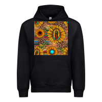 Black our lady of guadalupe sunflower  seamless pattern Urban Hoodie - JahusDesignShop