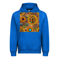 Cobalt our lady of guadalupe sunflower  seamless pattern Urban Hoodie - JahusDesignShop