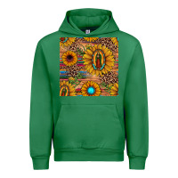 Emerald our lady of guadalupe sunflower  seamless pattern Urban Hoodie - JahusDesignShop