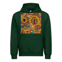 Forest Green our lady of guadalupe sunflower  seamless pattern Urban Hoodie - JahusDesignShop