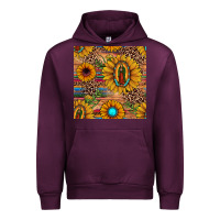 Mauve Wine our lady of guadalupe sunflower  seamless pattern Urban Hoodie - JahusDesignShop