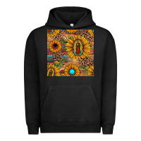 Pigment Black our lady of guadalupe sunflower  seamless pattern Urban Hoodie - JahusDesignShop
