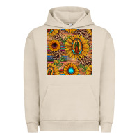 Pigment French Oak our lady of guadalupe sunflower  seamless pattern Urban Hoodie - JahusDesignShop